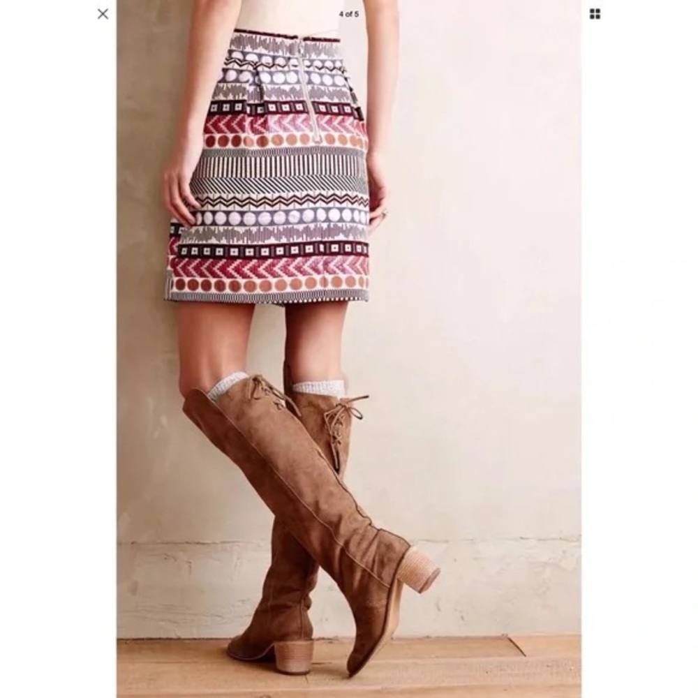 Anthropologie Glistened Geo Mini Skirt by Nomad Morgan Carter 💞 - Picture 3 of 7